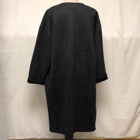 Gilmour Long Faux Suede Relaxed Blazer with Pockets - Picture 6 of 8